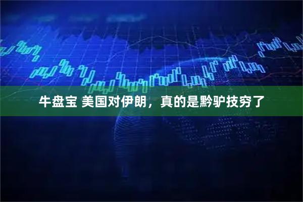 牛盘宝 美国对伊朗，真的是黔驴技穷了